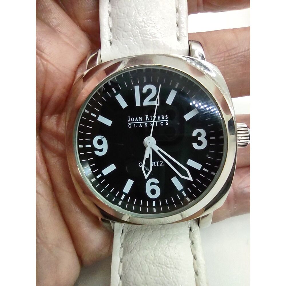Joan Rivers Classics Black/White Face Watch